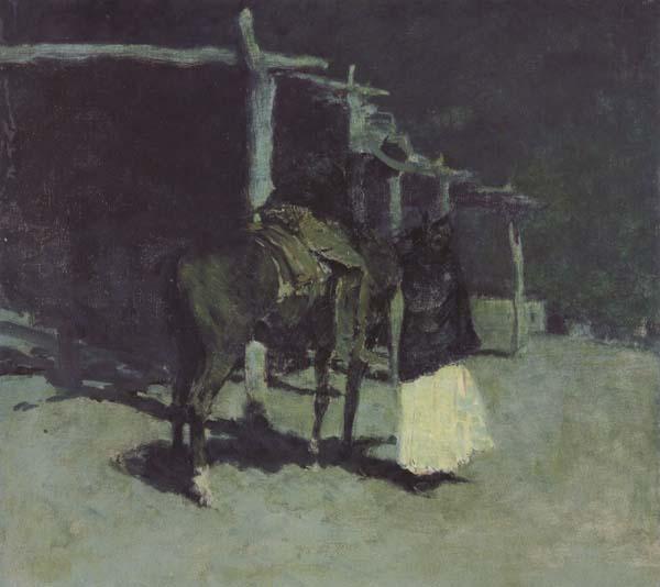 Frederic Remington Waiting in the Moonlight (mk43) France oil painting art